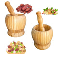 01 Set Wooden Pestle and Mortar For Crushing | Woden chattu watta for Grinding Nuts Dates and other Ingredients 