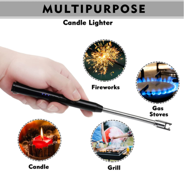 Multipurpose Portable Rechargeable Electric Lighter for Everyday Home and Kitchen Outdoor Use