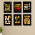 Pack of 6 Motivational quotes sticky wooden canvas frames for wall decore / motivation sticky phototiles for office and room wall decoration