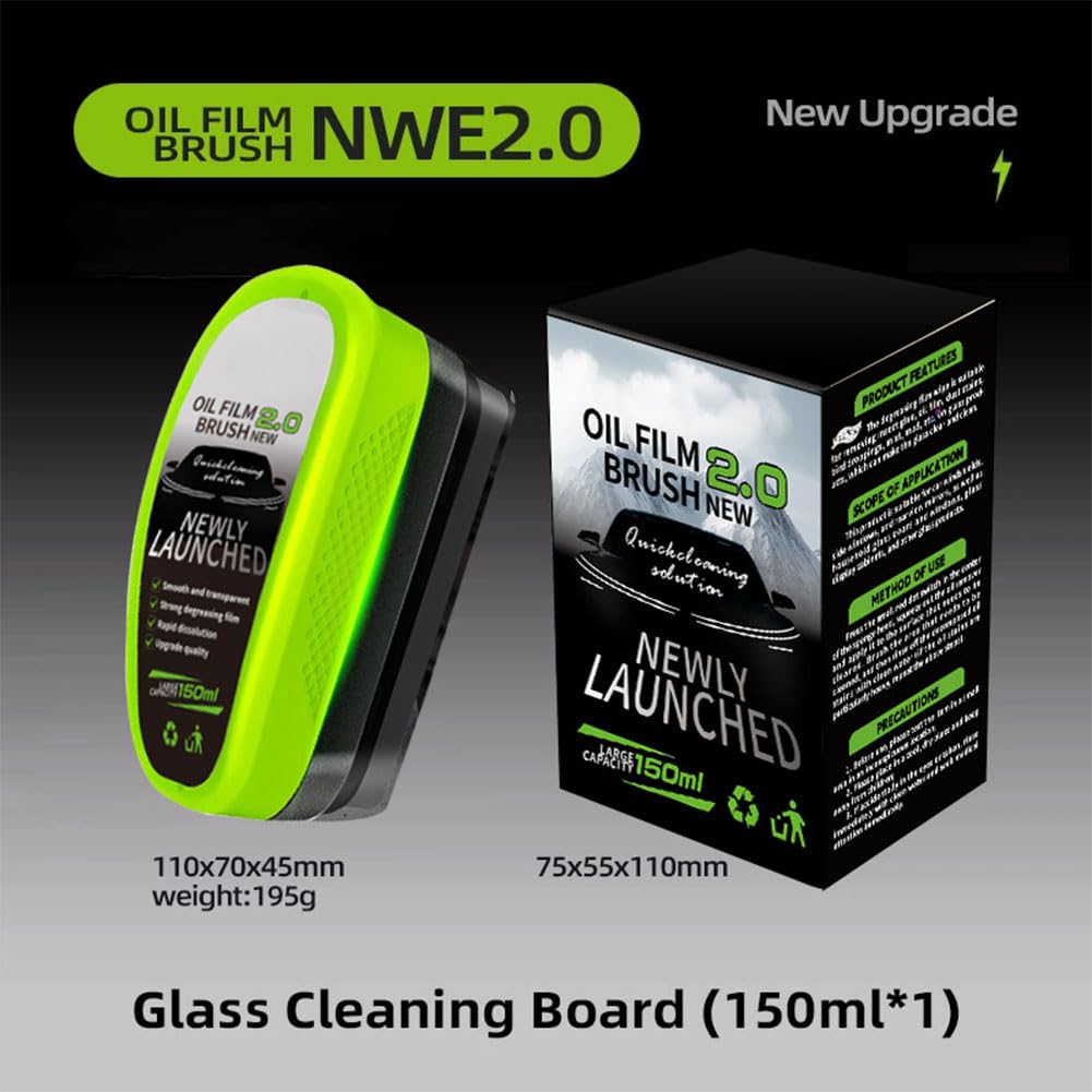 Oil Film Brush 2.0, Clear Vision Glass Cleaner, Clearview Shield Clear Vision Windshield Cleaner, Oil Film Cleaning Brush for Car Windows